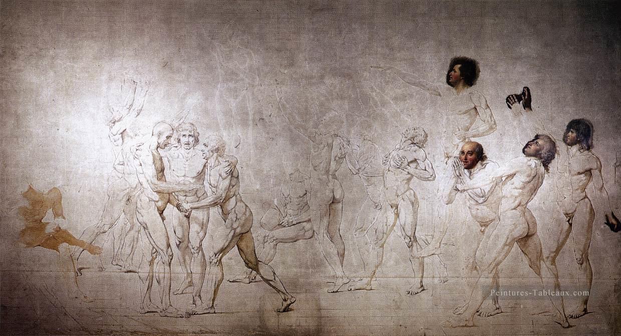 Le serment dans le court de tennis néoclassicisme Jacques Louis David Peintures à l'huile